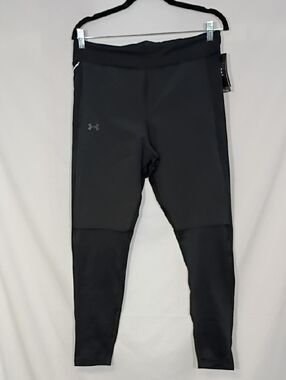 NWT Under Armour Black Qualifier Cold Tights Compression Women's  Lg Speedpocket